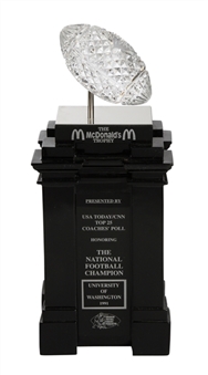 1991 Univ. of Washington Waterford Crystal National Championship Mini Trophy